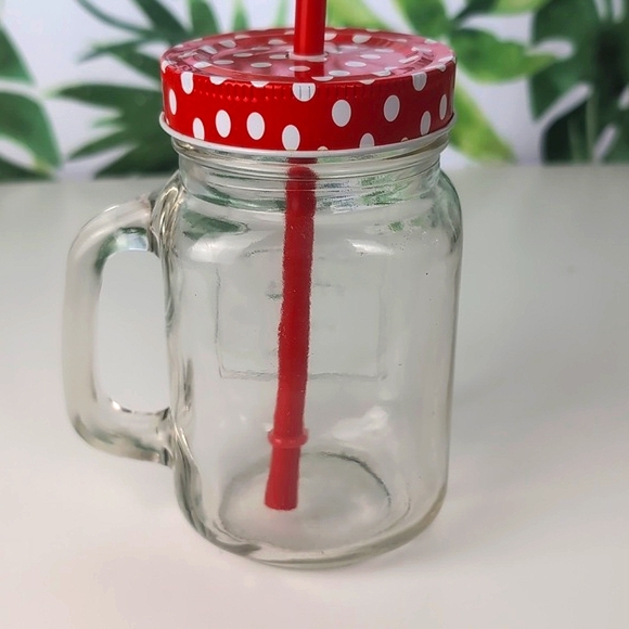 Set of 3 Polka Dot Country Style Mason Jar Drinking Mugs - Picture 7 of 9